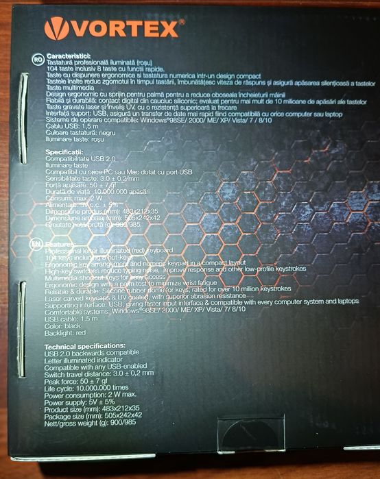 Tastatură Vortex Gaming VG7501