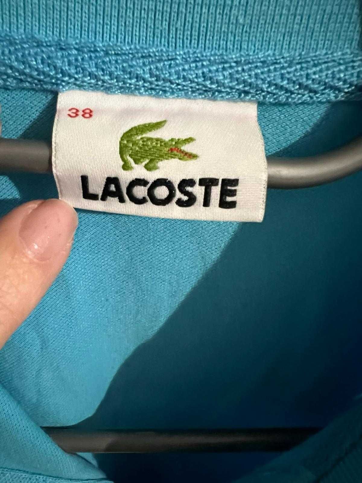 Tricou polo nasturi model Lacoste albastru marimea M 100% bumbac