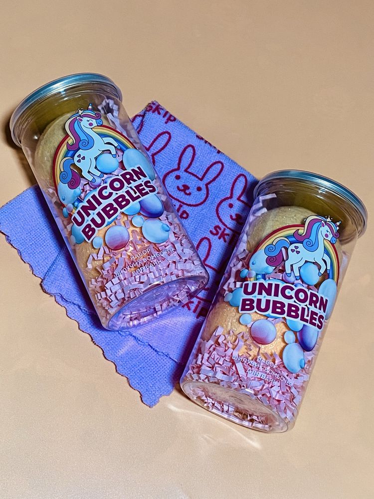 Бомбочки для ванны из Москвы. Unicorn bubbles. Большие. 2 шт. в наборе