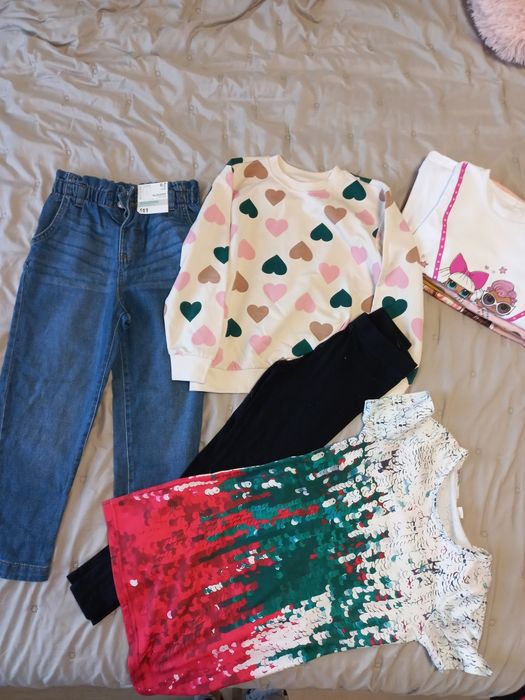 Клин , тениска , блуза ,дънки, яке, 6-7