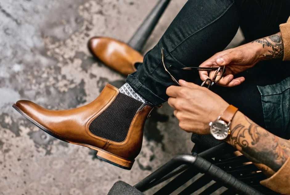Ghete chelsea 41 plain toe de lux Mc Finlay NOI piele naturala moale