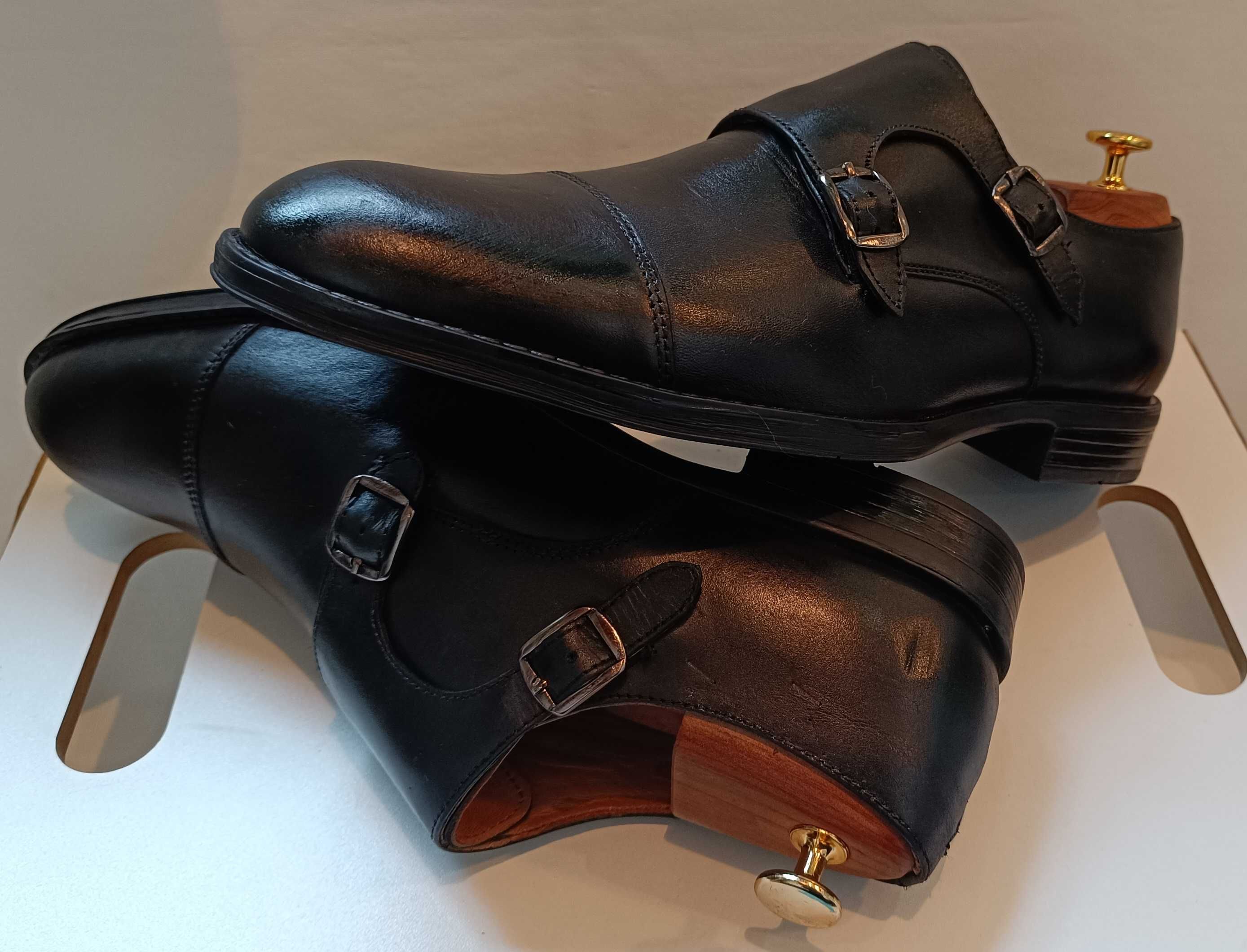 Pantofi monk 43 cap toe premium Brice London piele naturala moale