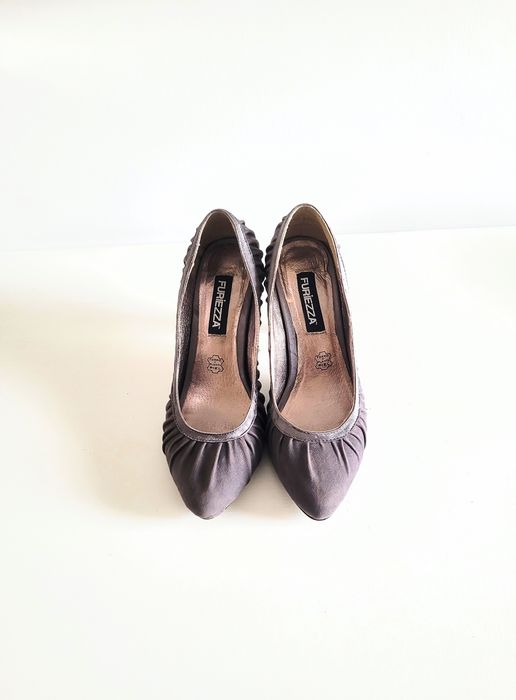 Pantofi gri,  toc Stiletto