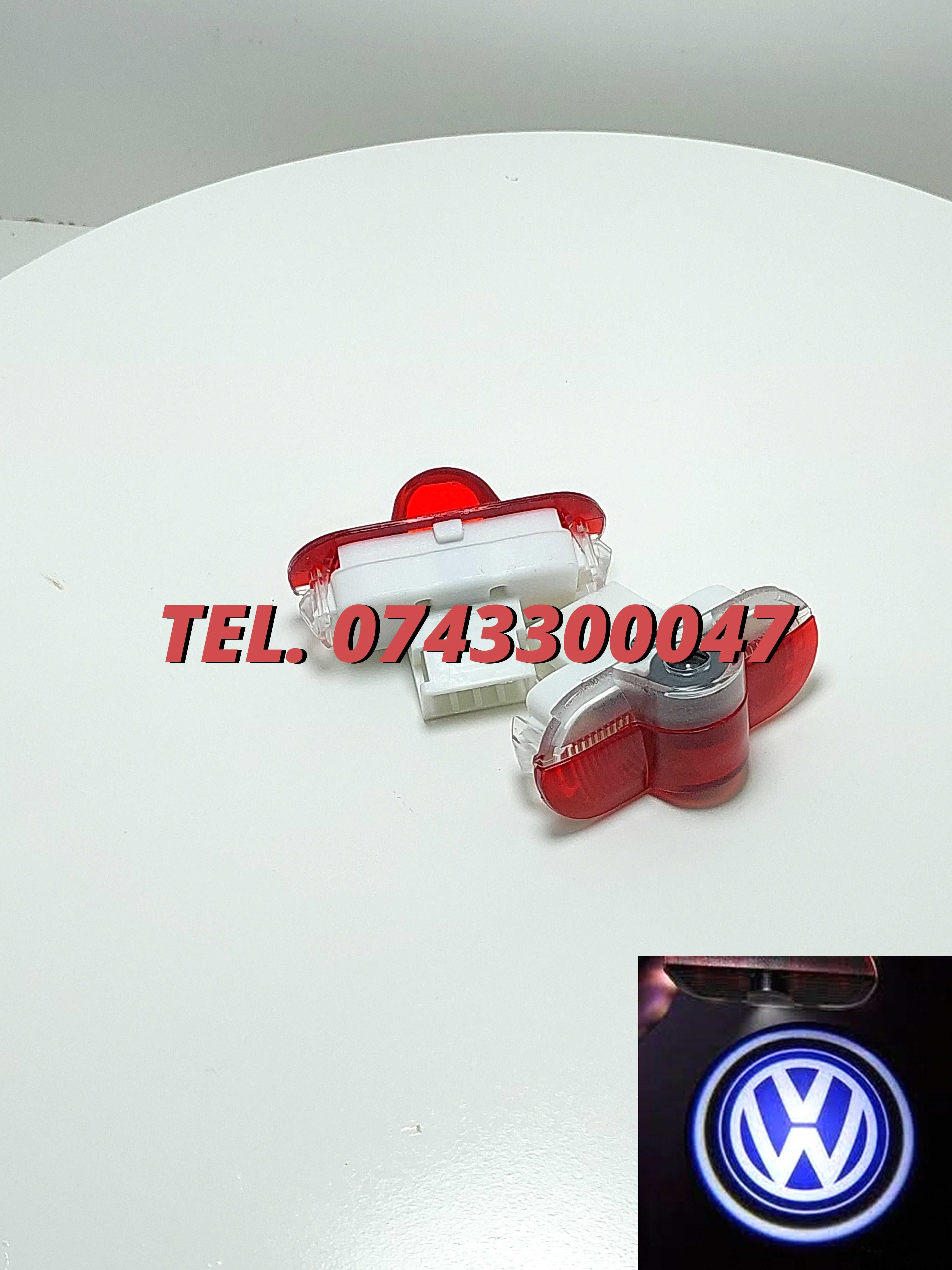 Set Proiectoare Cu Logo 3d Vw Golf 4 Touran Caddy Bora