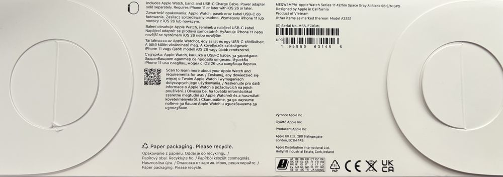 Apple Watch Series 11 42mm Space Gray черен