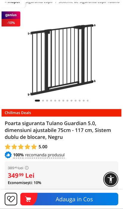 Poarta siguranta copii 75cm-117cm