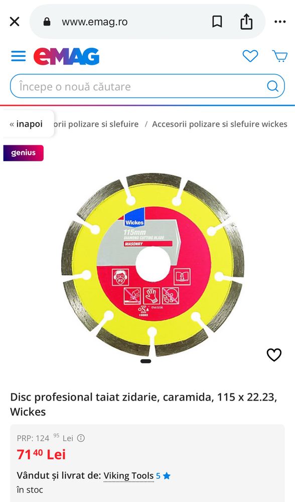Set 3 Discuri  profesionale taiat zidarie , 115 x 22.23, Wickes