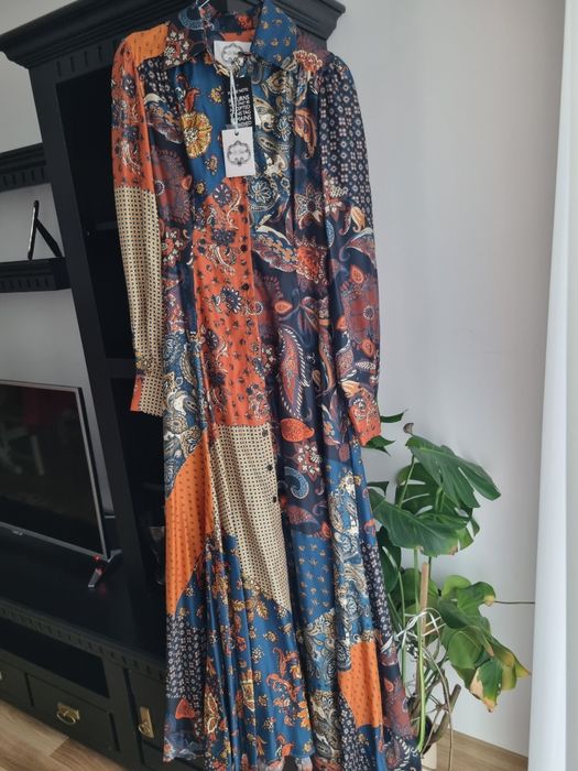 Rochie matase naturala lunga noua