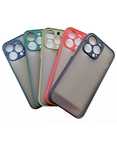 Husa Iphone 14/15/16/PRO/MAX/PLUS Margine Silicon Spate Plastic Mat