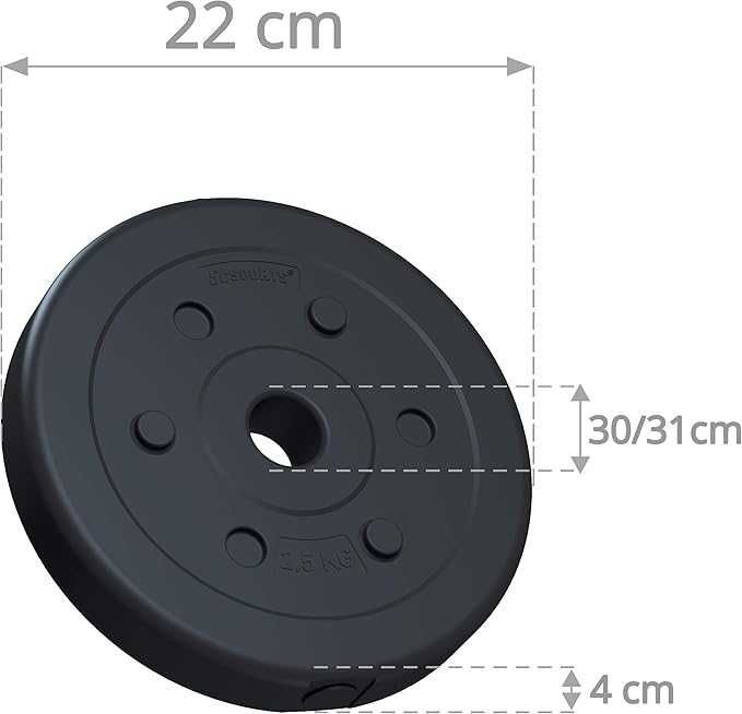 ScSPORTS® комплект дъмбели 20кг, 120см лост, тежести 2 x 5/2,5/1,25кг