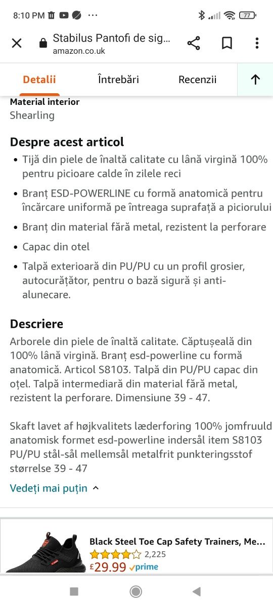 Bocanci/ Ghete  Stabilus blană naturală/43-44