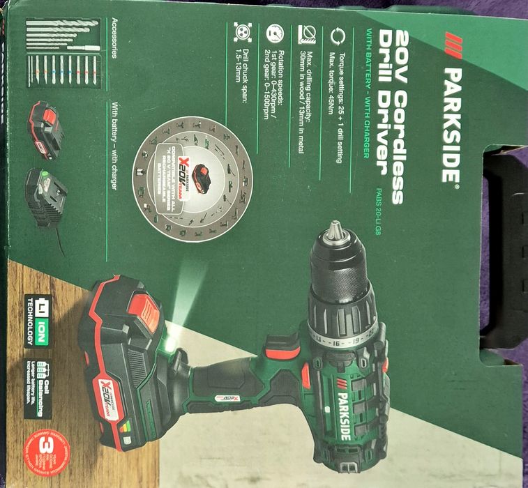 Bormasina cu acumulator 20 V Parkside - Nou