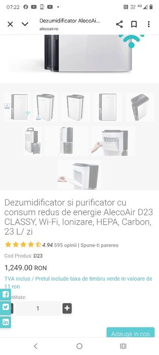 Dezumidificator și purificator aer
