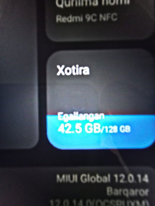 Telefon nomi: Redmi 9C NFC