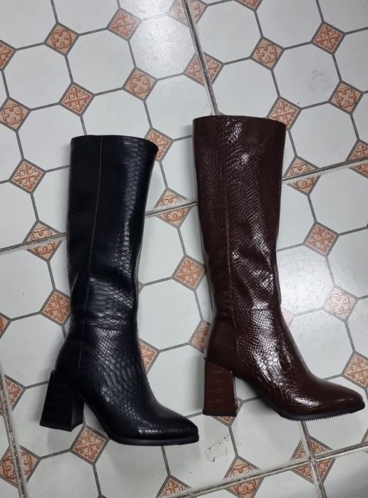 Сапоги демисезонные, кожаные