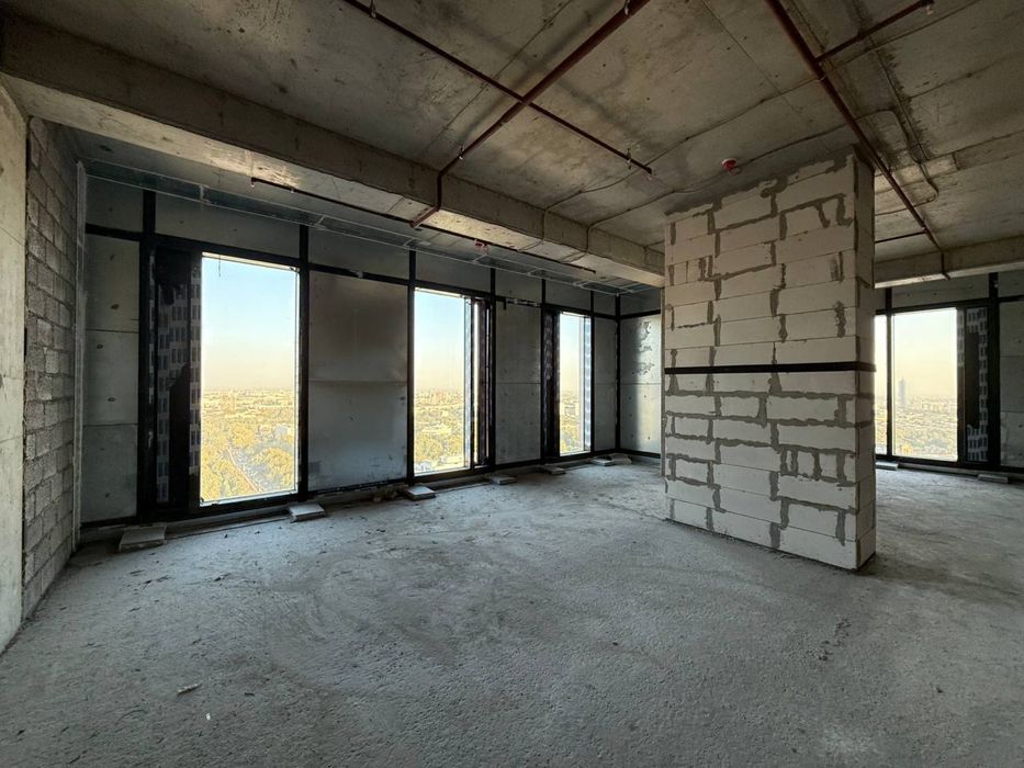 Новостройка Nest One Блок-А 3 комнатная 27 этаж, 72м2. Коробка