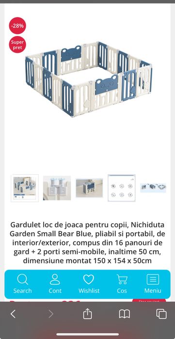 Gardulet/tarc de joaca copii interior/exterior
