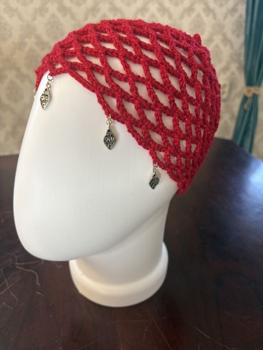 Шапка сетка ( кроше)