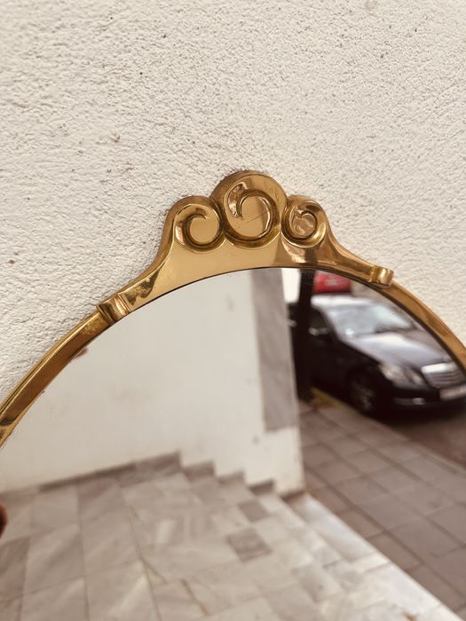 Шведско Mid-Century огледало, метална рамка