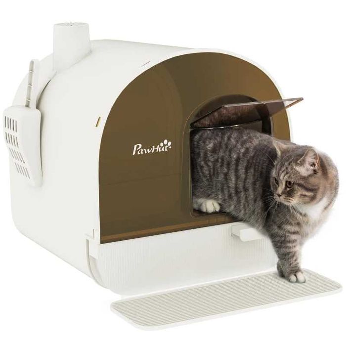 Котешка тоалетна PawHut с филтър, 1 резервен филтър, 1 подложка за под
