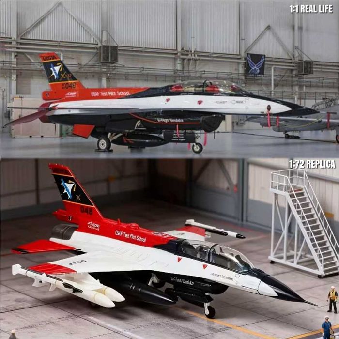 Macheta avion metalica Lockheed Martin F-16D Block 62+ scara 1:72 21cm