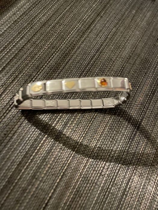 Bratara inox elastica originala ,italieneasca Firenze cu aur de 18K un