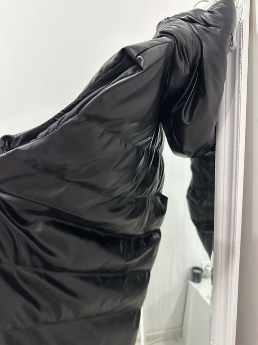 Дамски кожен дълъг елек