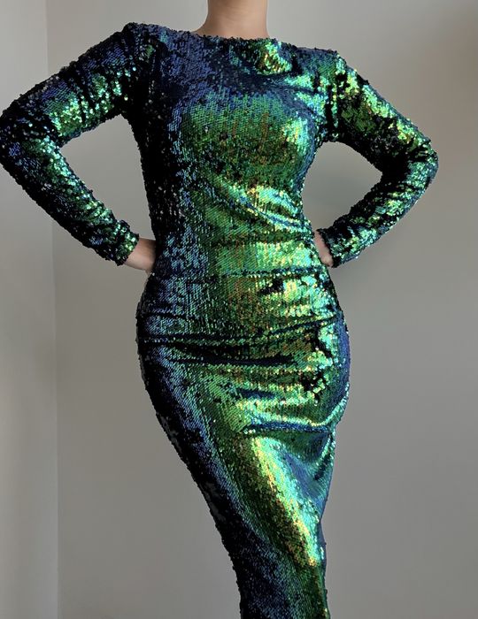 Дълга вечерна рокля с пайети – размер S/M