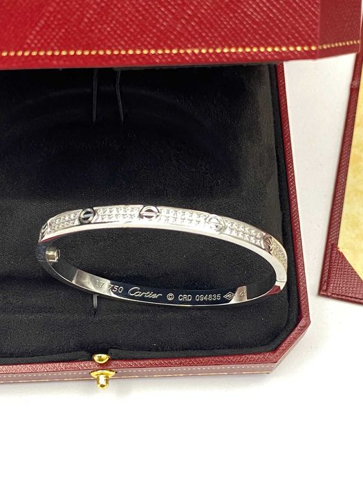 Brățară Cartier LOVE 17 White Gold 24K Slim Diamond