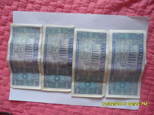 Vand bancnote vechi 100 lei cu Balcescu, 1966