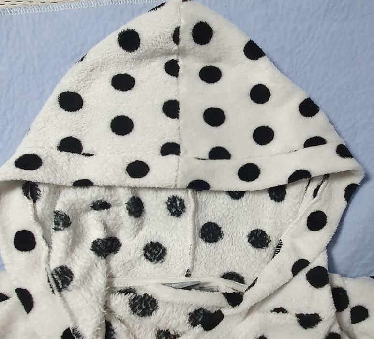 Halat de casă Dama alb cu buline marimea S