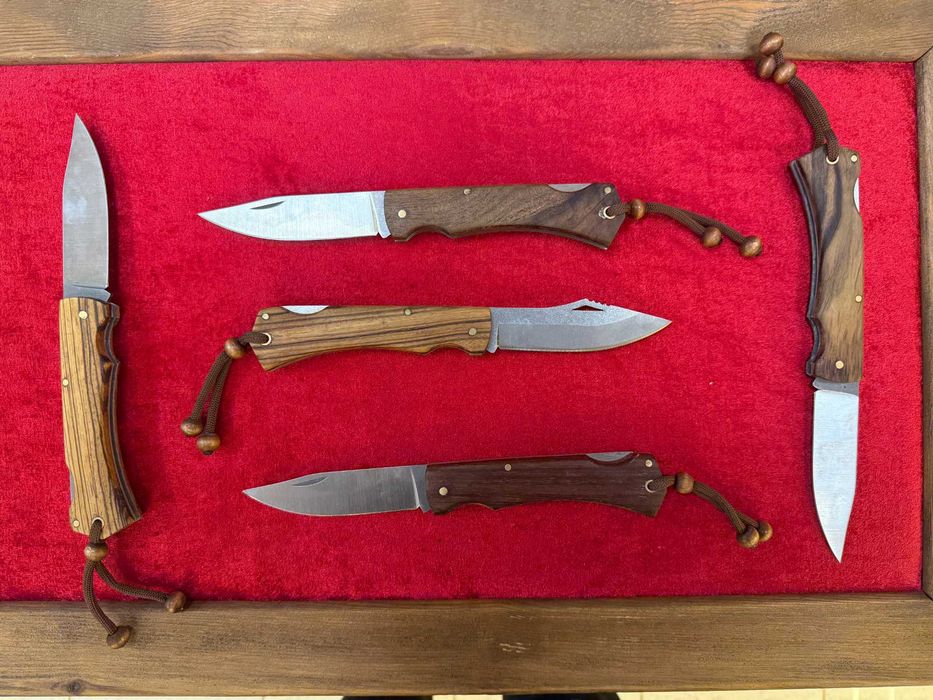 Ръчно изработени джобни ножове с дръжка от орех
