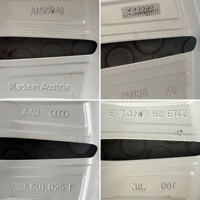 4бр. КАТО НОВИ 17” ОРИГИНАЛНИ Джанти 5x112 за -AUDI/VW/VAG- 7Jx17,ET42
