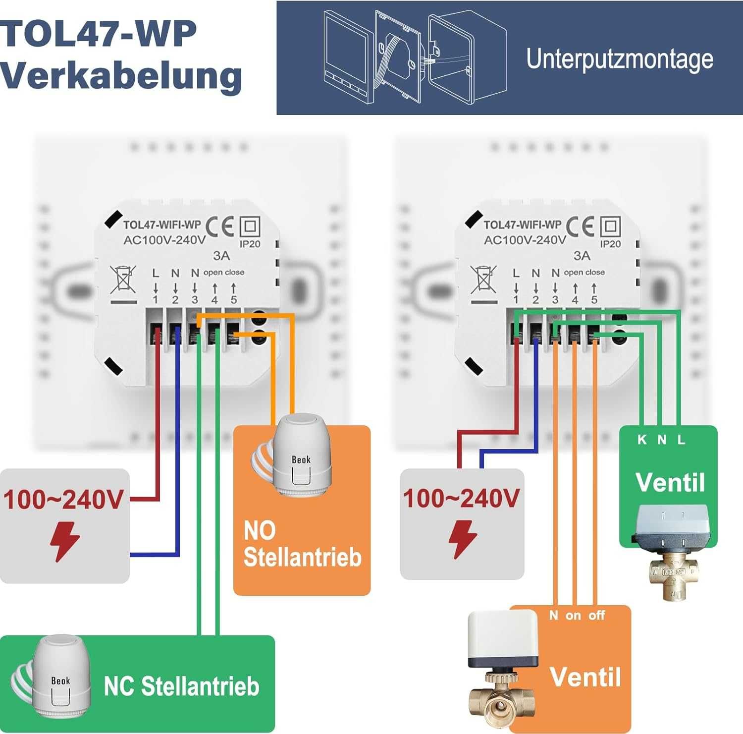 BEOK термостат 16А WiFi TOL47WIFI