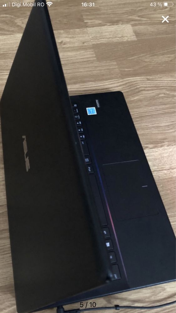 Laptop ASUS Slim display 15,6,4gb ram,320gb disk,Wind 10 cu incarcator