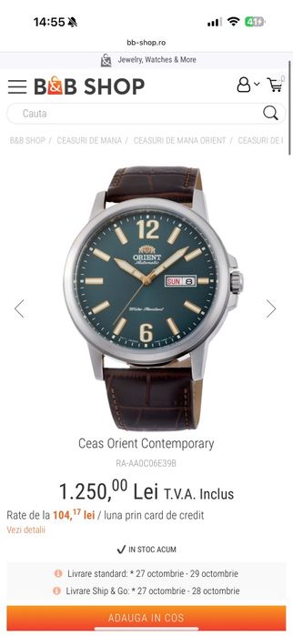 Ceas Orient automatic nou in cutie