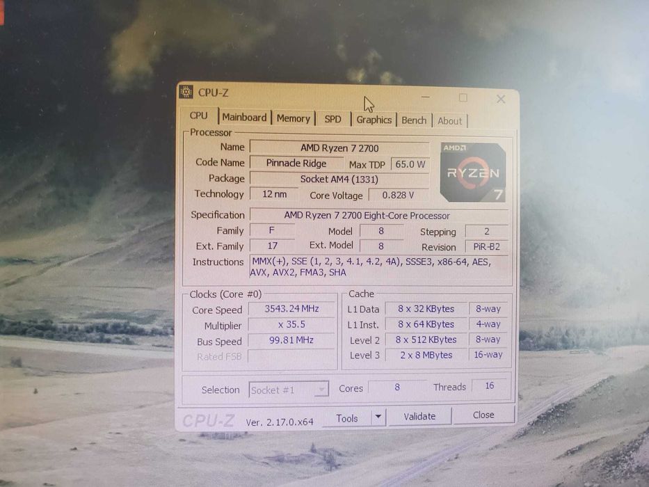 Procesor AMD Ryzen 7 2700 4.1GHz AM4 DDR4 PC 8 cores 16 threads CPU