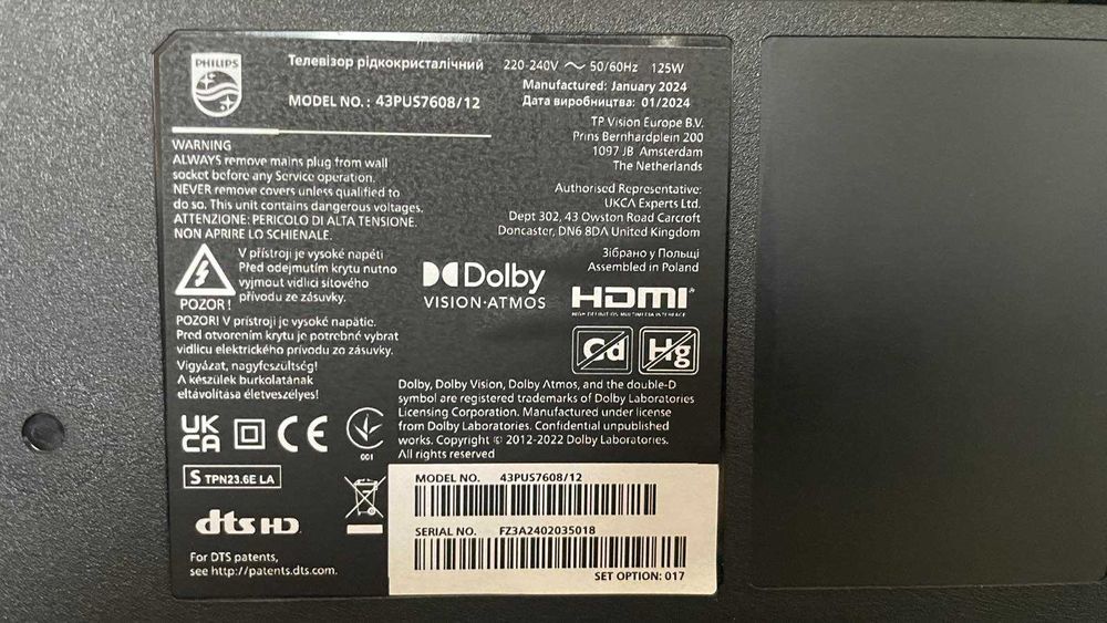 Телевизор Philips LED 43PUS7608