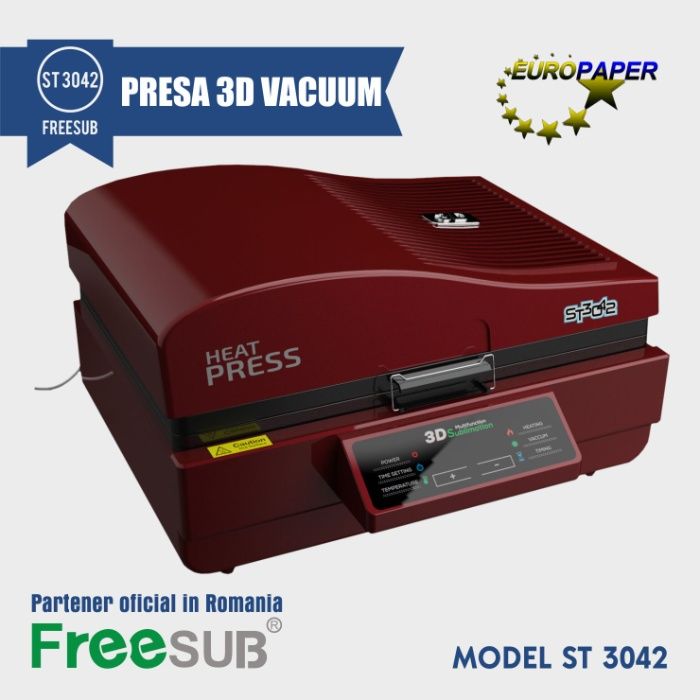 Presa Termica 3D cu Vacuum marca FreeSub St-3042 - presa sublimare