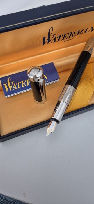 Stilou Waterman Elegance Black GT - penita aur 18K doua tonuri (NOS)