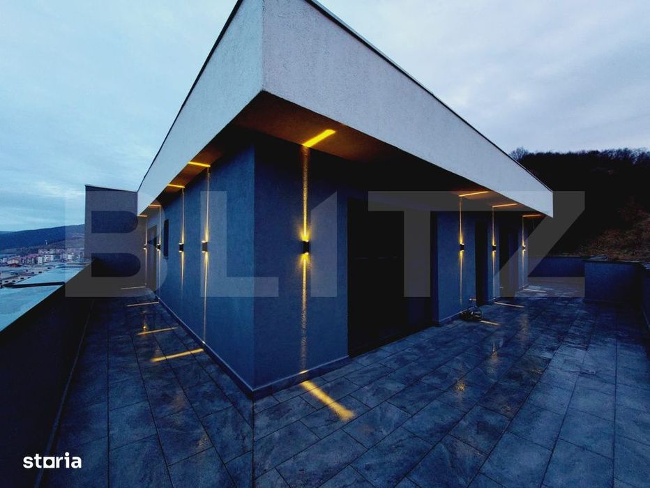 Penthouse cu priveliste spre padure, cu 2 parcari, etaj retras, 77 mp