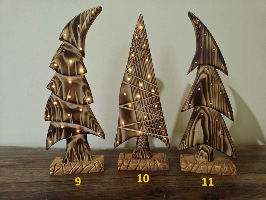 Brad ornamental de Craciun din lemn natural – Handmade, ECO, 32cm