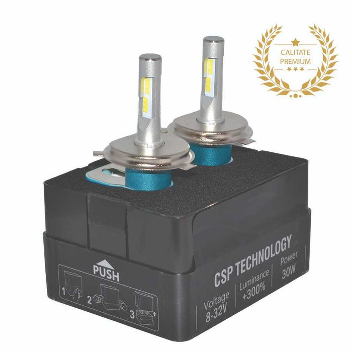 Instalatie LED Gotek H4 bi-fazic - fază scurtă/fază lungă - premium
