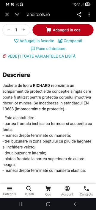 Jacheta lucru ,nouă!marimea 54!