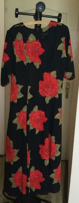 Rochie unicat rosu cu negru