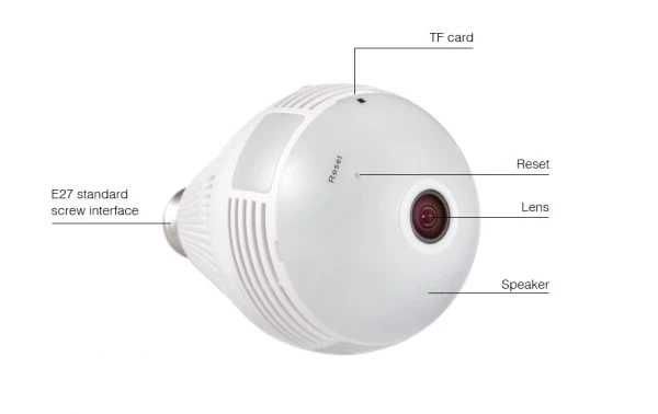 WIFI Камера тип крушка 3 MP – 360° видимост