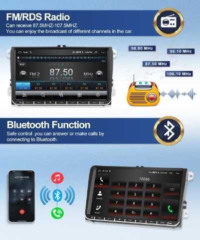 CAMECHO мултимедия за VW Golf 5 Polo Skoda, 1+ 32G, Android 13, 2 DIN