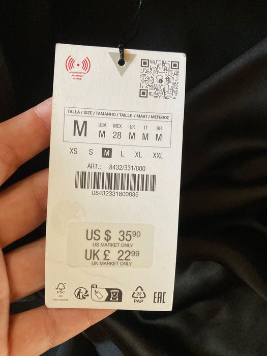 Zara черна блуза