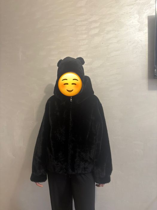 Эко шуба с шапкой