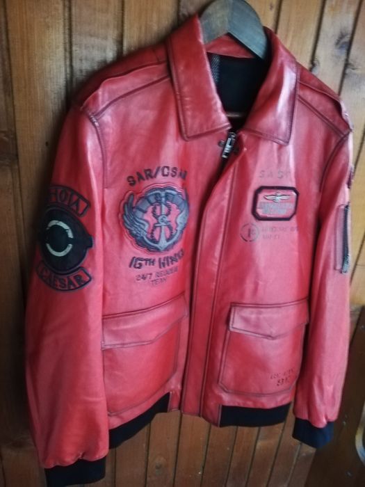 Geaca nouă piele bărbati Aviator Aeronautica Militare Xl